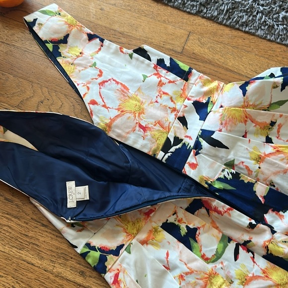 J. Crew Floral Pleated V-Neck Sleeveless Fit & Flare A-Line Dress Size 2 - Picture 12 of 13